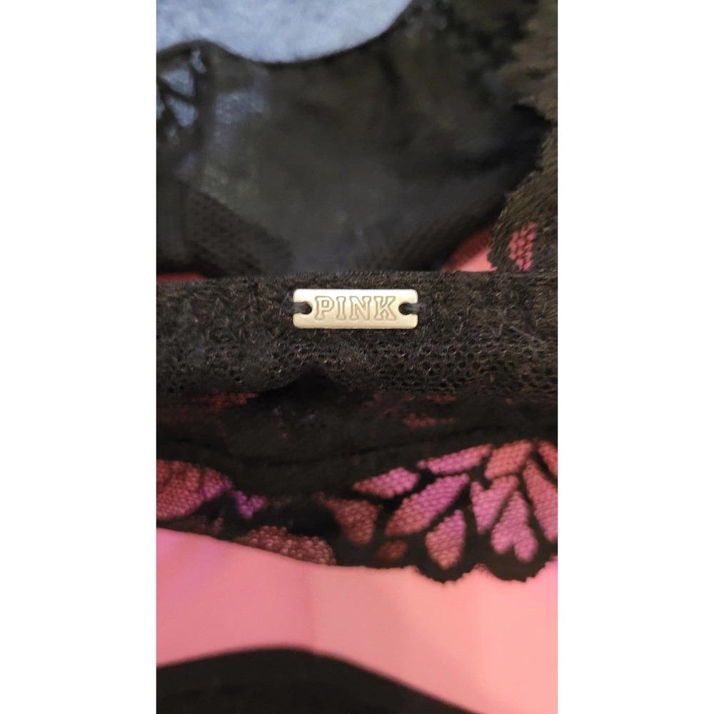 Victoria's Secret Pink Black Lace Bralette Sz. Small DD - Picture 4 of 6
